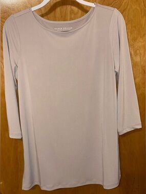 Susan Graver Modern Essentials wheat beige liquid knit tunic Size Small